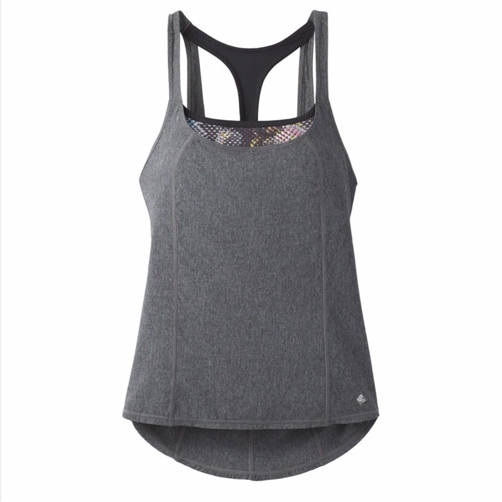 PRANA Sway Built-In-Sports-Bra Racer Back Tank Top L
